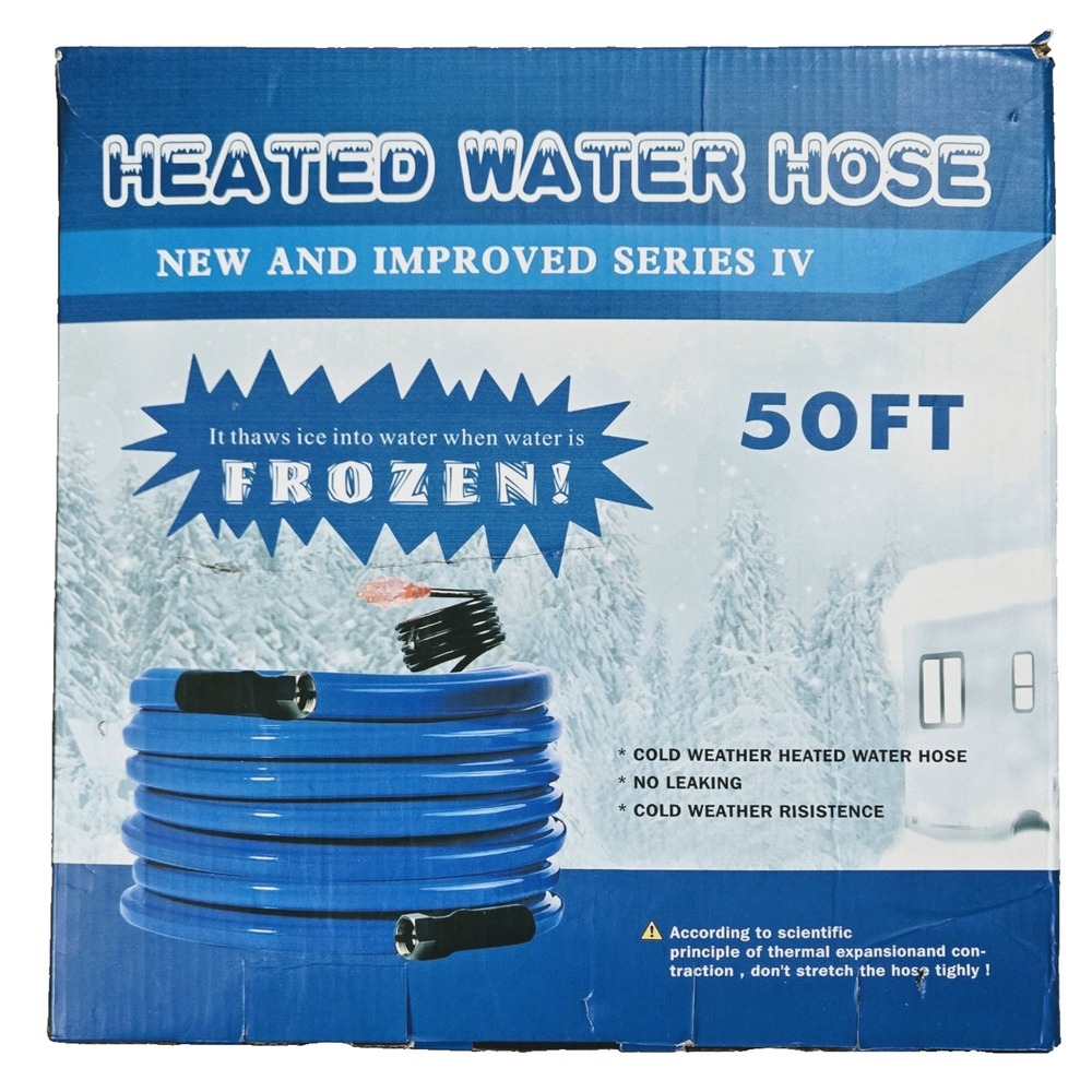 NEW & IMPROVED IV 50FT Heated Water Hose for RV,-45 ℉ Antifreeze Drinking Garden